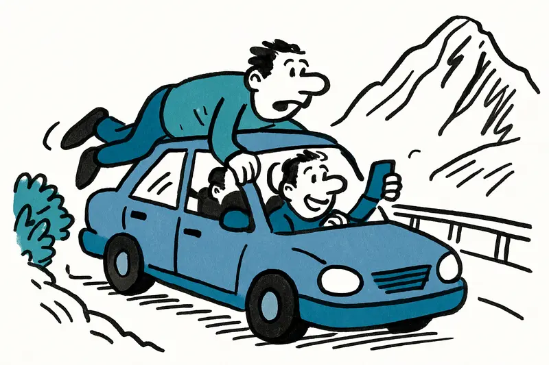 Trend am Berg: Auf der Motorhaube durch die Tramuntana – gefährlicher Spaß oder leichtsinnige Show?